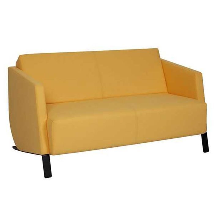 Gelber 2-Sitzer Moderne Wohnzimmer Polster Textil Couchen Luxus 2-er Neu