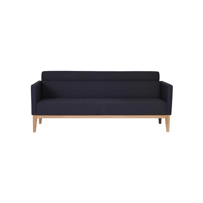 Schwarzer Dreisitzer Luxus 3-Sitzer Couch Designer Polstersofa Holzfüße