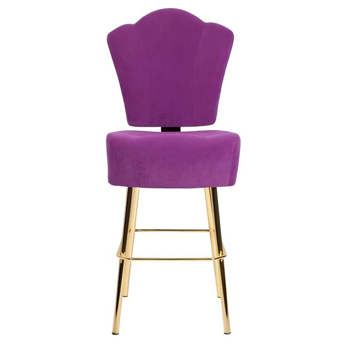 Modern Lila Stuhl Designer Barhocker Textil stilvoll Luxus Möbel Hocker