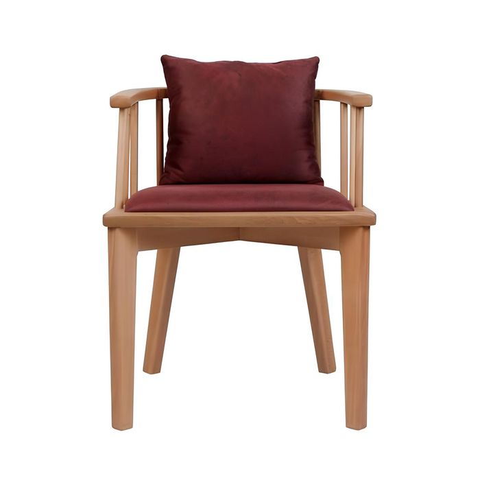 Brauner Esszimmer Stuhl Design Holzstuhl Einsitzer Polster 1-Sitzer