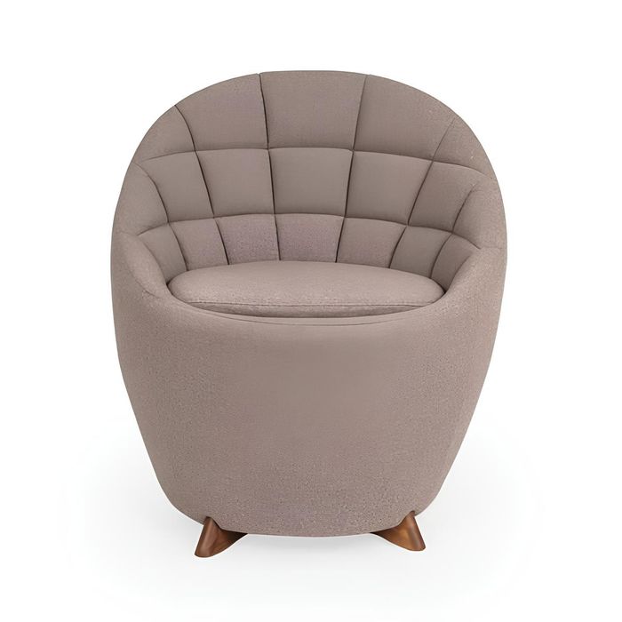 Grau Polstersessel Wohnzimmer Einsitzer Designer 1-Sitzer Holzgestell