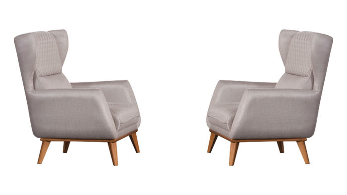 Luxussessel mit Armlehnen Sessel aus weißem Stoff Sessel mit Design