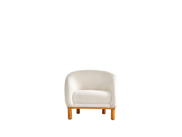 Sessel Cocktailsessel Weiß Ohrensessel Stoffsessel Polster Sitzer