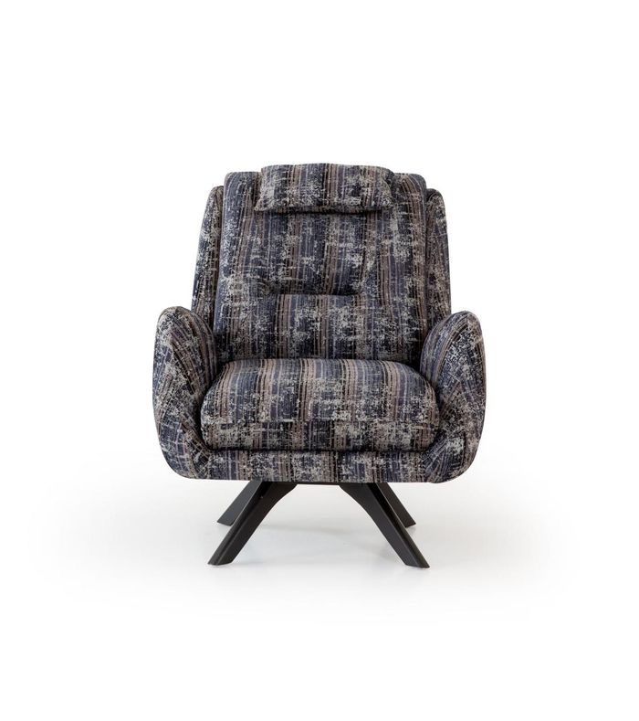 Sessel Modern Grau Wohnzimmer Sitzmöbel Textil Luxus Design Möbel Lounge Club