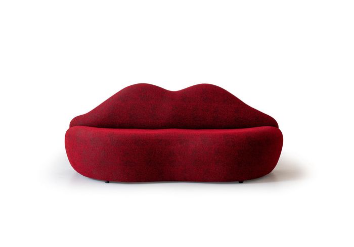 Designer 3 Sitzer sofa rot farbe in Form von Lippen stilvoll Sitzpolster