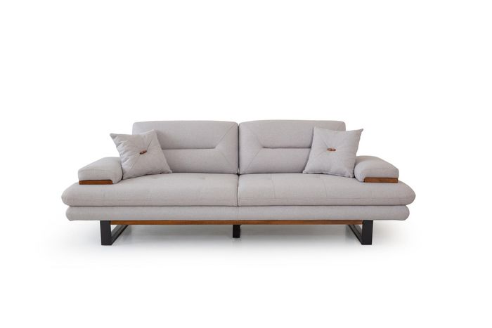 Designer Grau Sofa 3 Sitz Modern Stil Möbel in Wohnzimmer 238cm Couchen