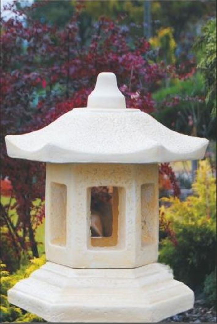 Außenleuchte Lampe Terrassen Stein Skulptur Leuchte Beleuchtung Laterne Garten