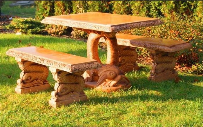 Antik Garten Stil Möbel Rustikal Stein Tische Terrasse Fisch Form Tisch PROSTY
