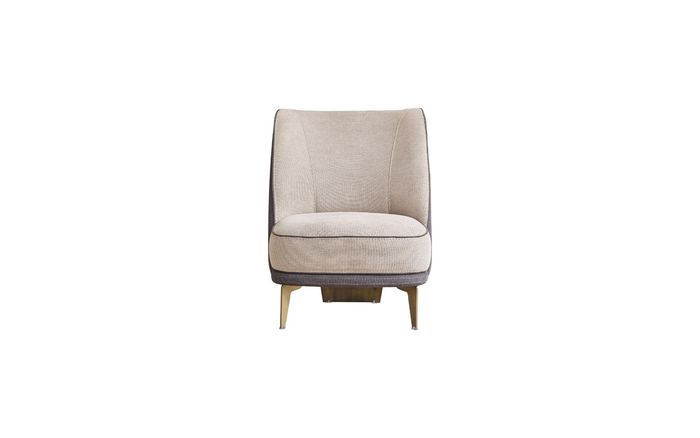 Grau-Beiger Sessel Designer Einsitzer Armsessel Wohnzimmer 1-Sitzer Neu