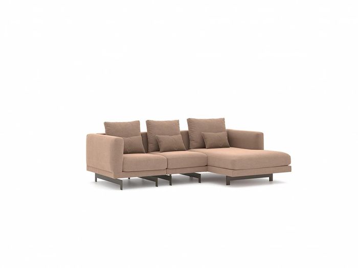 Designer Möbel Beige Eck Garnitur Polstermöbel Wohnzimmer Sofa Couch