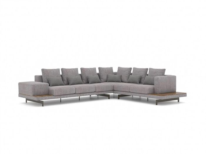 Designer Neu Ecksofa L-Form Grau Textil Möbel Wohnzimmer Einrichtung