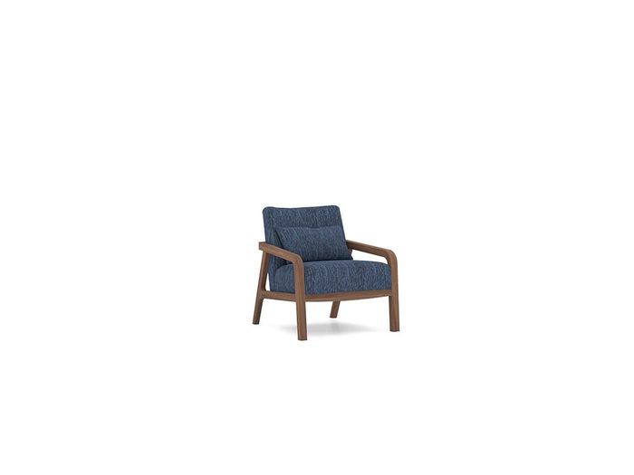Modern Sessel Design Einrichtung Wohnzimmer Blau Stoff Couch Textil Neu
