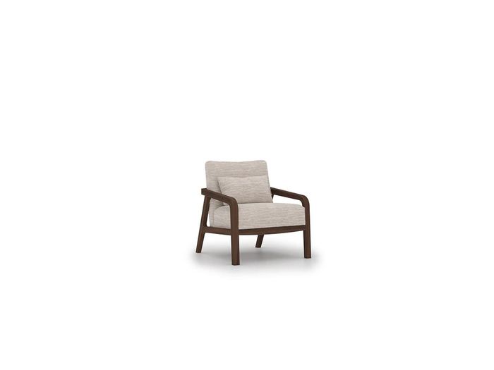 Luxus Holz Sessel Wohnzimmer Textil Polstermöbel Design Einrichtung Neu