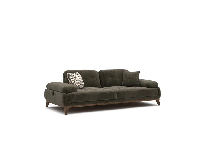 Grau Sofa Zweisitzer Polstermöbel Einrichtung Luxus Wohnzimmer Polster Stoff