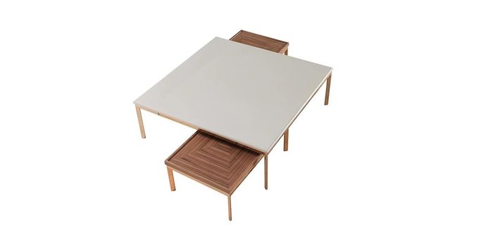 Wohnzimmer Set Komplett 3tlg Modern Neu Couchtisch mit 2x Beisteltisch