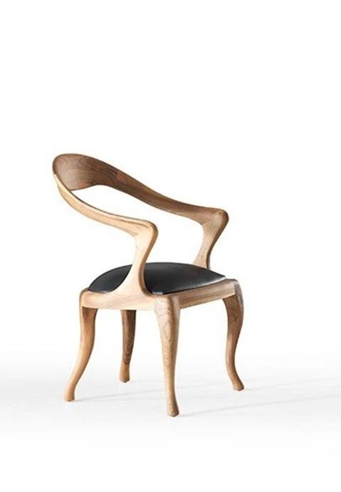 Modern Holz Stuhl Esszimmer Sitzmöbel Designer Lehnstuhl Luxus Stühle