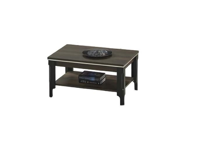 Luxus Dunkles Couchtisch mit Regal Holztisch Beistelltisch Kaffeetisch