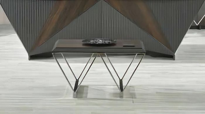 Designer Grau Couchtisch Metall Beine Beistelltisch Arbeitszimmer Büro