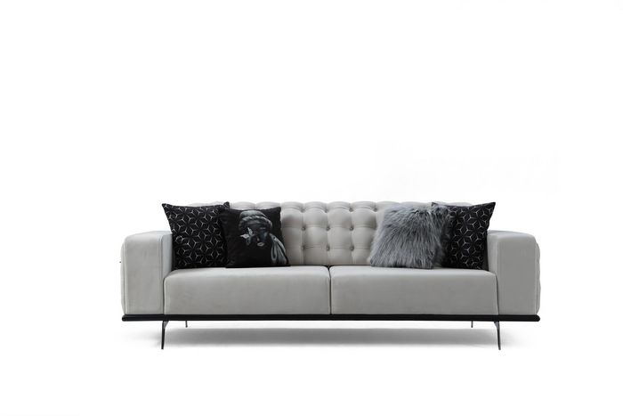 Moderner 3-Sitzer Wohnzimmer Weiße Edle Couch Luxuriöses Polstersofa
