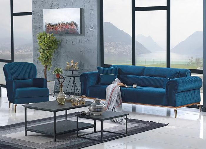 Sofagarnitur Wohnlandschaft Couch Sofa Sitzgarnitur Polstermöbel Sitzgruppe 2tlg
