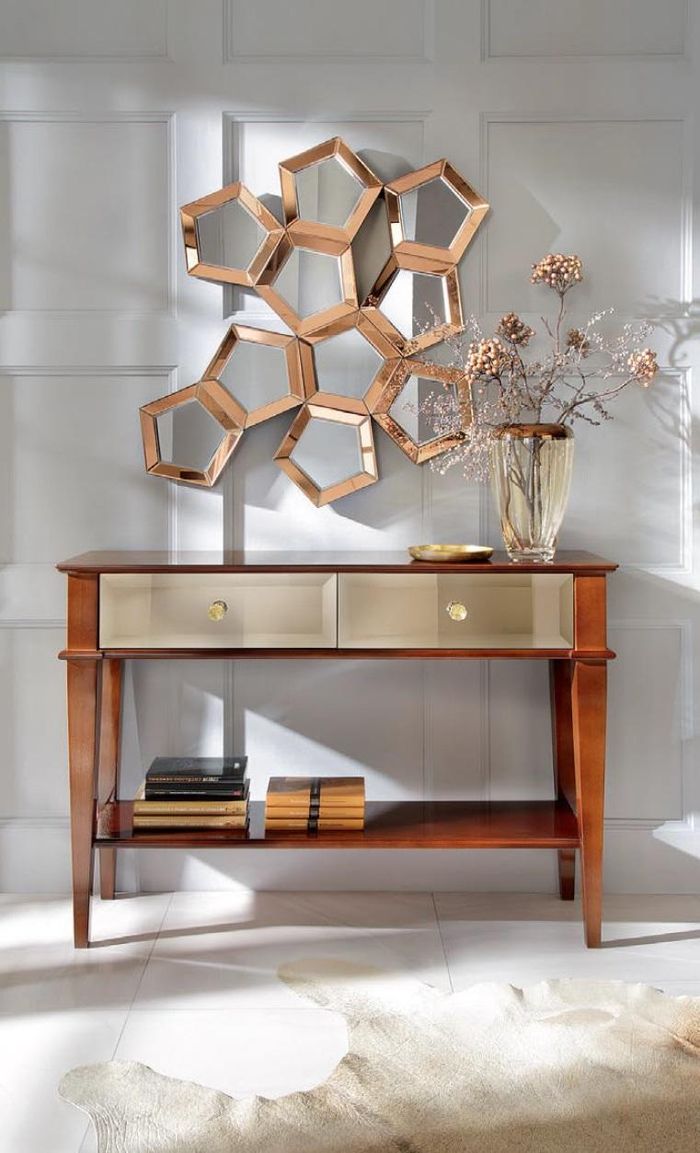 Konsolentisch Schlafzimmer Konsole Tisch Holz Luxus Klassischе Kommode Braun Neu