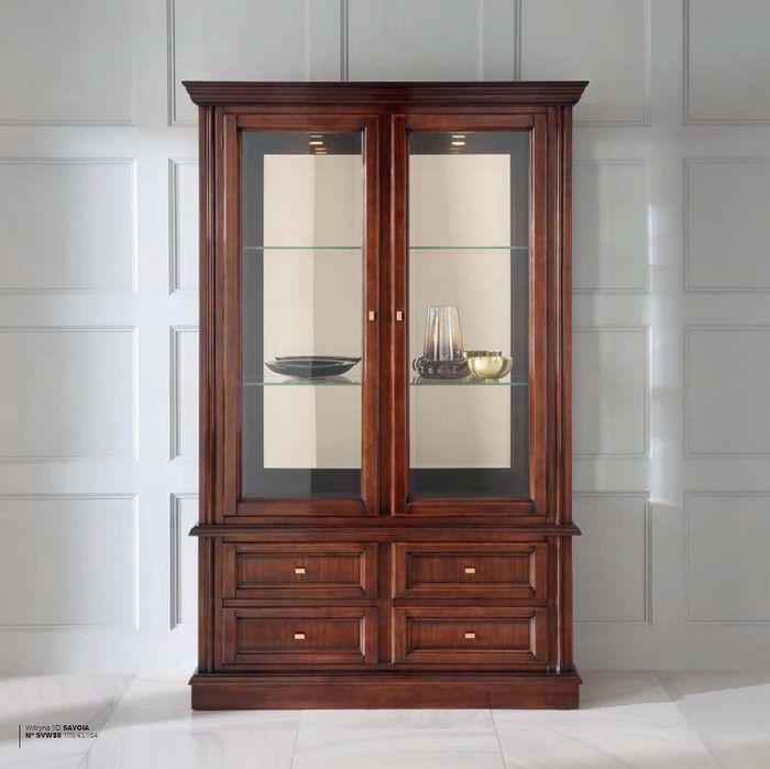 Vitrine Schränke Möbel Klassischer Stil Vitrinen Wohnzimmer Anrichte Glas Holz