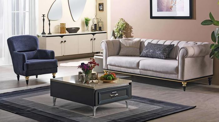 Couch Sofagarnitur Wohnlandschaft Lounge Sofa Sitzgruppe Polstermöbel 3+1