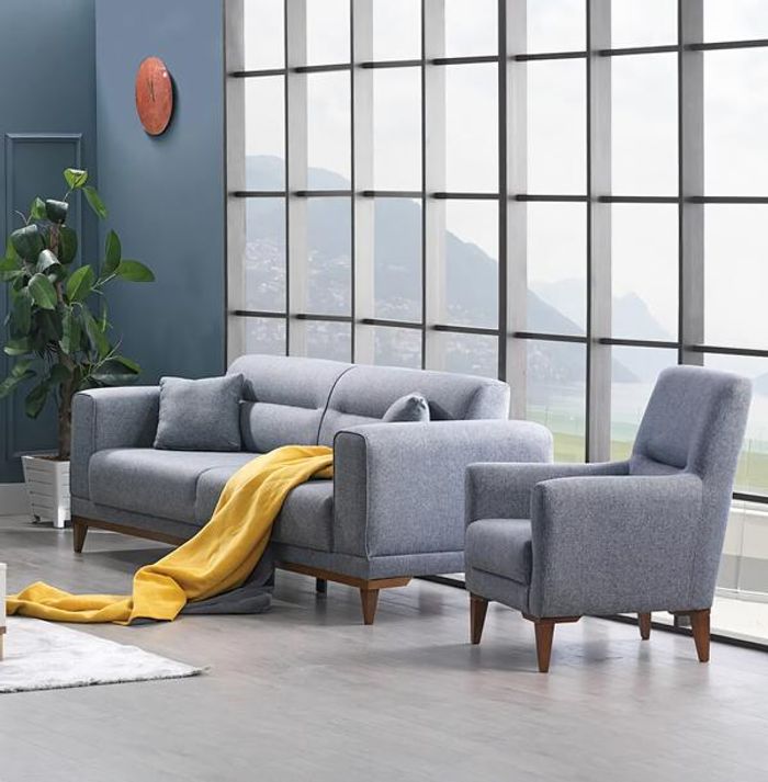 Wohnlandschaft Couch Sofagarnitur Sofa Sitzgruppe Lounge Polstermöbel 3+1