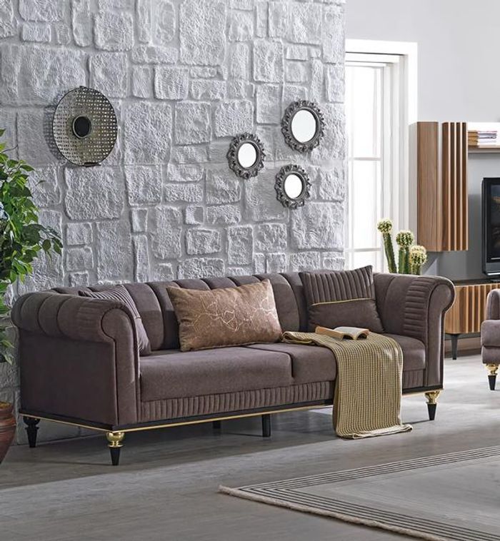 Dreisitzer Komfort Sofa Couch Couchen Polster Möbel Wohnzimmer Sofas