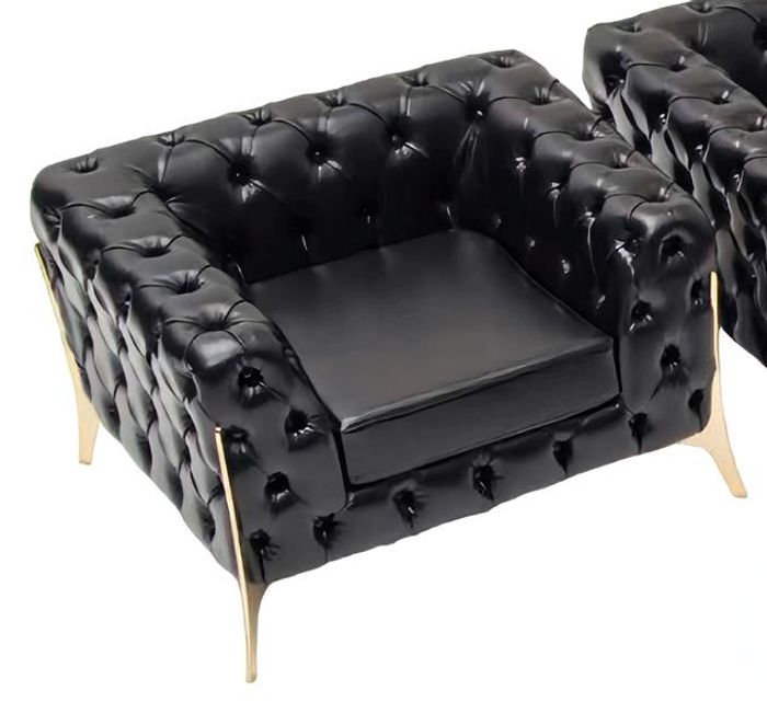 Chesterfield Relax Sessel Schwarz Zeitlos Polster Couch Wohnzimmer Arbeitszimmer