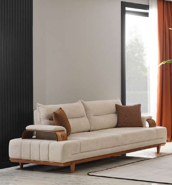 Dreisitzer Polstermöbel Couch 243cm Wohnlandschaft Sofa Sitzpolster