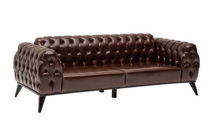 Chesterfield Dreisitzer Sofa Braun Relax Couch Wohnzimmer 3-Sitzer 230cm