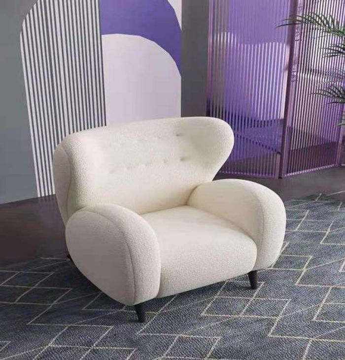 Stilvolle modern Sessel Weiß Sessel Fernseh Couch 1 Sitzer Sofa Textil