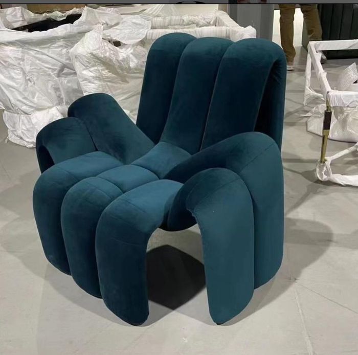 Stilvolle Sessel Grün Couch 1 Sitzer modern luxuriöse Sessel Textil neu
