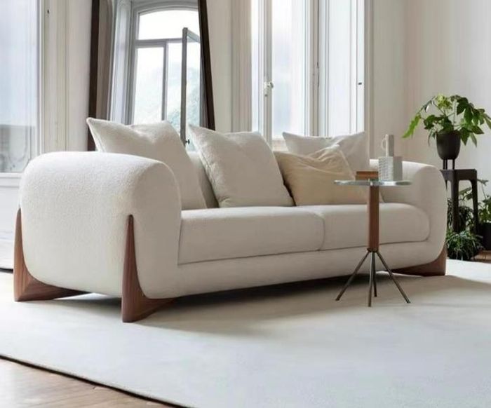 Sofa 3 Sitzer Weiß Hochwertig Polster Sofas Design Textil neu Modern