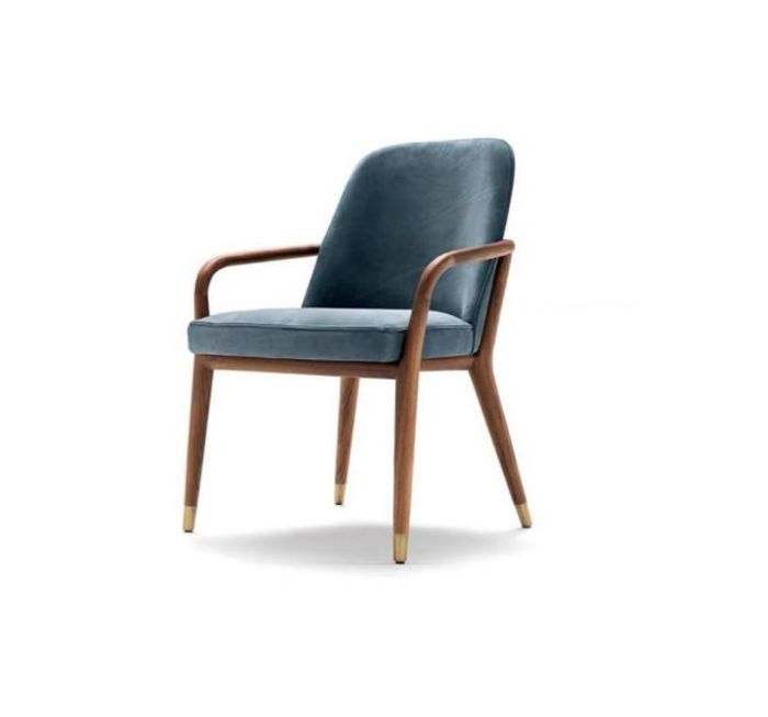Designer Blauer Esszimmerstuhl Esszimmer Möbel Küchenstuhl Lehnstuhl