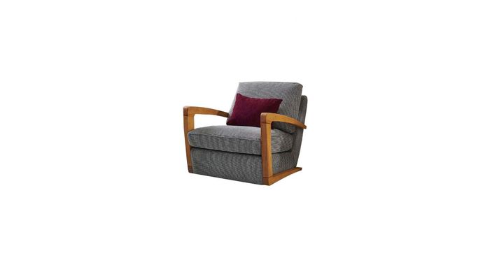 Sessel Einsitzer Stoff Wohnzimmer Klassischе Grau Polster Sitzer Sitz
