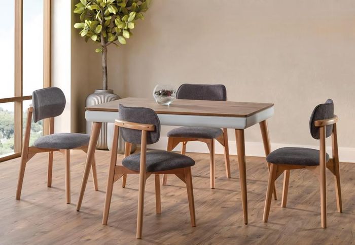 Esszimmer Set Luxus Grau Stuhl Set 4x Stühle Essgruppe Garnitur Lehnstühle