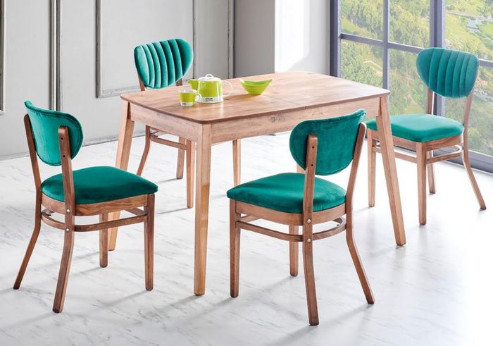 Luxus Esszimmer Set Esstisch 4x Stühle Tisch Esstische Essgruppe 5tlg