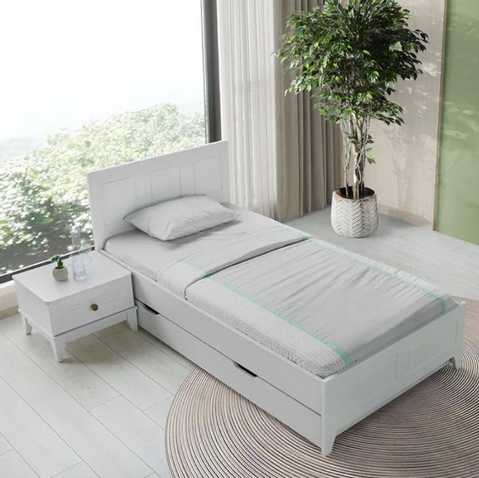 Bett Stauraum Nachttisch Modernes Design Kinderzimmer Gästezimmer Stilvoll Möbel