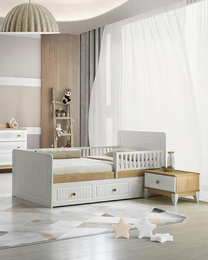 Bett + Nachttisch Schlafzimmer Jugendzimmer Kinderzimmer Set Möbel Schwarz 2tlg.