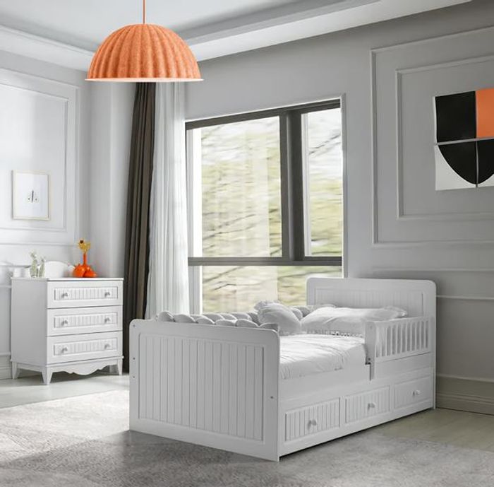 Bett Stauraum Kommode Modernes Design Schlafzimmer Kinderzimmer Stilvoll Möbel