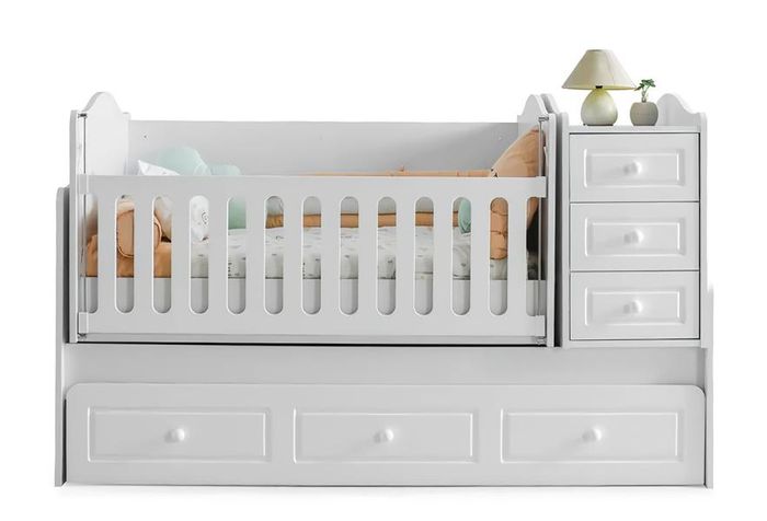 Bett Stauraum Wickeltisch Modern Praktisch Stilvolles Design Babyschlafzimmer