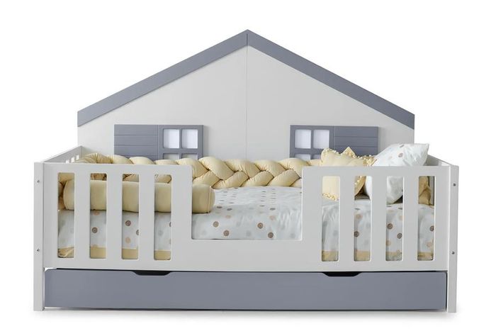 Modernes Hausbett mit Rausfallschutz und Stauraum Gemütliches Design