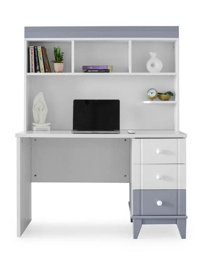 Moderner Schreibtisch mit Regal und Schubladen Funktionales Design für Büro