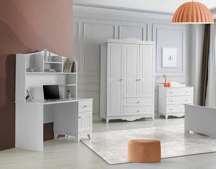Set Kommode Kleiderschrank Schreibtisch Modernes Design Stilvolle Räume 3-teilig