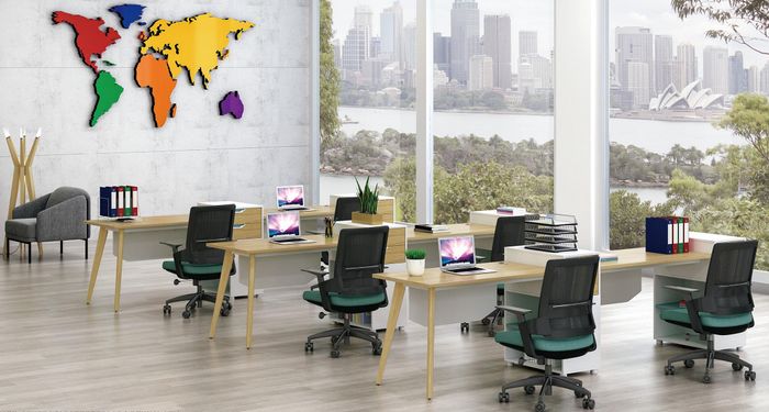 Tisch Büro Möbel Einrichtung Tische Callcenter 1 Arbeitsplatz Schreibtisch Holz