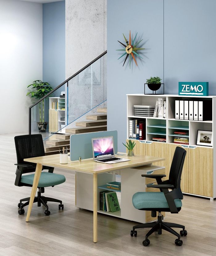 schreibtisch workstation tisch 2 arbeitsplätze counter holz tische büro möbel