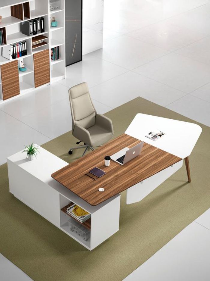 Ecke Schreibtisch Bürotisch Arbeitstisch Büro Tisch Weiß Holz Design