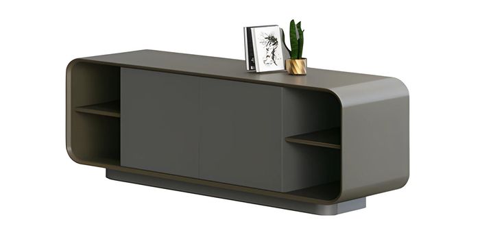 Sideboard Lowboard Modern Schwarz Grau Stauraum Türen Ablage Design Minimal Stil
